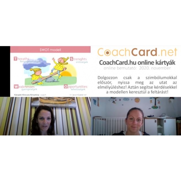 Teljes online magyar nyelvű CoachCard szett: 18 + 12 db szabad asszociációs kártyák
